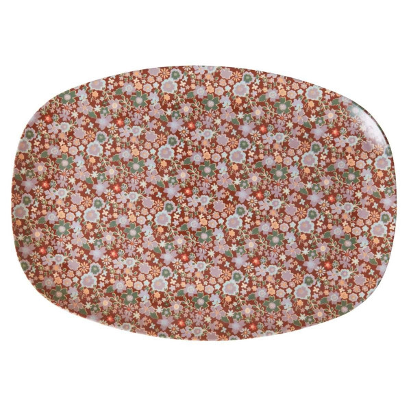 Melamin Teller Herbstliche Blumen rechteckig, Firma Rice