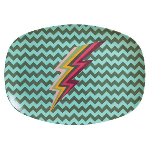 Melamin Teller Zig Zag Print rechteckig, Firma Rice