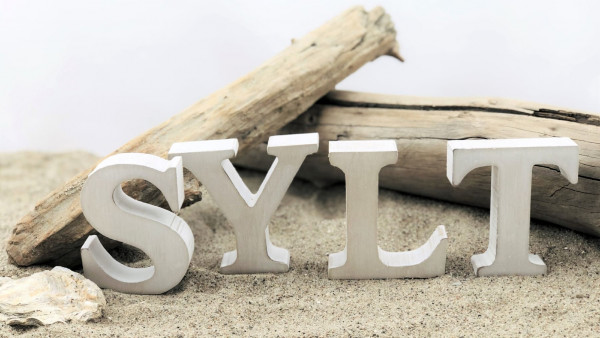 Holzbuchstaben Sylt, weiß (Dekoration Dekobuchstaben Sylt Urlaub Natur)