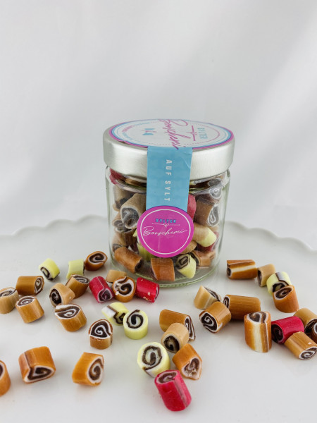 Handgemachte Sylter Bonbons Schoko-Spiralen-Mix 150 gr.: verschiedene Geschmäcker ; süß