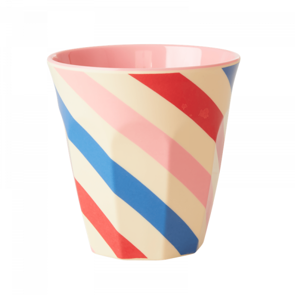 Melamin-Becher Streifen, 9 cm x 9 cm, Firma Rice