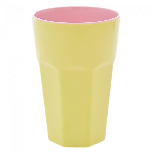Melamin-Becher Gelb, 13 cm x 9 cm, Firma Rice