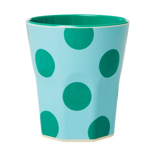 Melamin Jumbo-Becher Punkte grün, 10 cm x 9 cm, Firma Rice