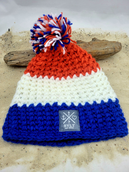 Wintermütze mit Bommel - Glaube-Liebe-Sylt-Hoffnung, versch.Farben