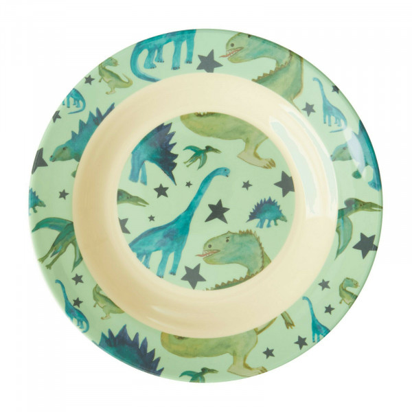 Melamin Kinderteller tief Dinosaurier, Firma Rice