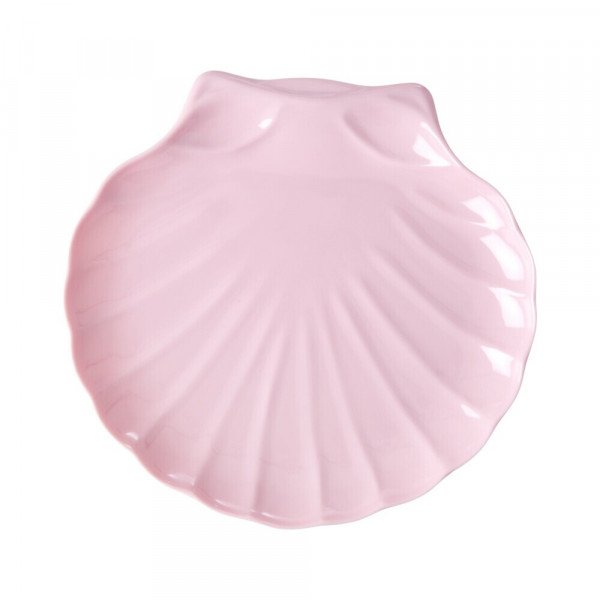 Melamin Dip-Teller in Muschelform, rosa large, Firma Rice