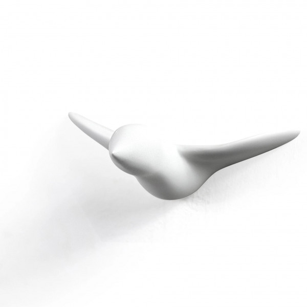 Mini Vogel weiß (Wanddekoration, Garderobe, Garten, Küche, Beton