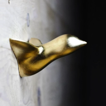 Wandhaken Vogel gold (Wanddekoration, Garderobe, Garten, Küche, Beton)