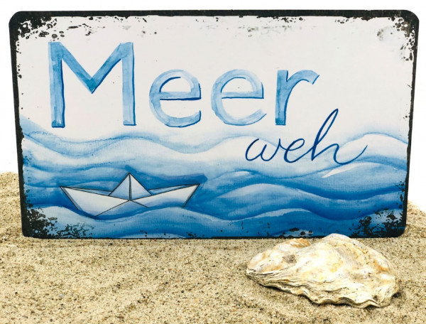 Blechschild Meerweh (Dekoschild Metallschild Küche)
