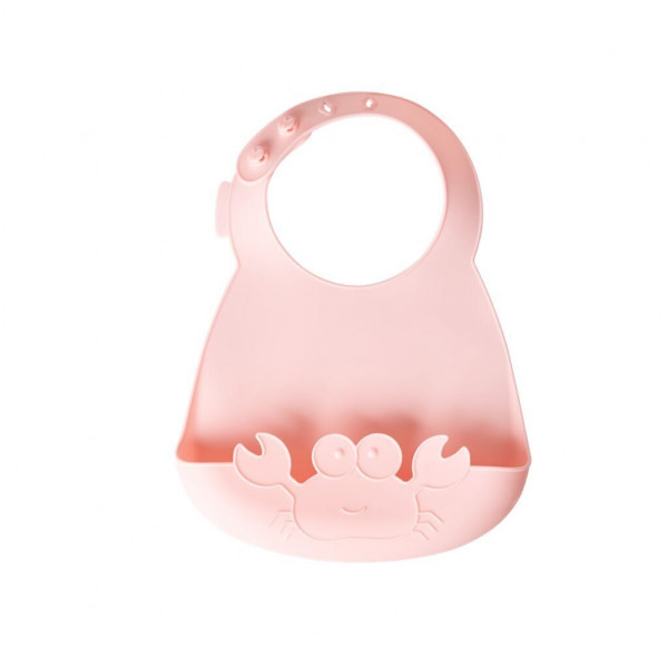 Silikon Babylätzchen Krabbe rosa, Firma Rice
