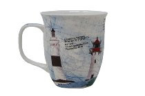 Becher Leuchtfeuer Sylt, 400 ml (Porzellanbecher, Küche, Tasse, Kaffeetasse,Teetasse