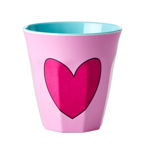 Melamin-Becher rosa Herz , 9 cm x 9 cm, Firma Rice