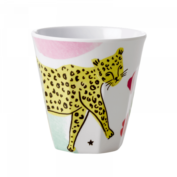 Melamin-Becher Leopard, 9 cm x 9 cm, Firma Rice