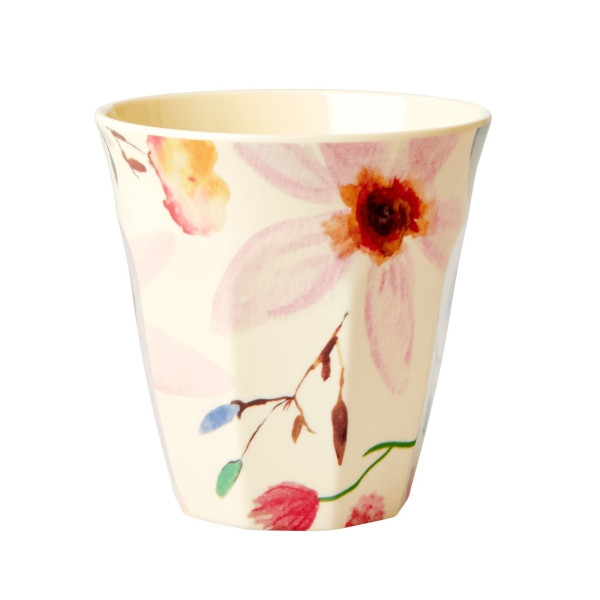 Melamin-Becher Selmas Blumen, 9 cm x 9 cm, Firma Rice