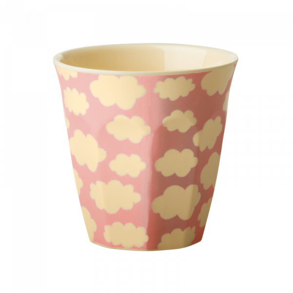 Melamin-Becher Wolken rosa, 9 cm x 9 cm, Firma Rice
