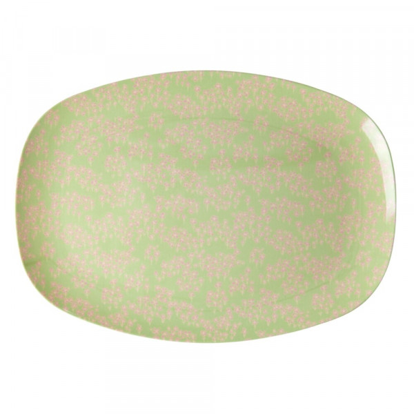 Melamin Teller Pink Flower Field rechteckig, Firma Rice