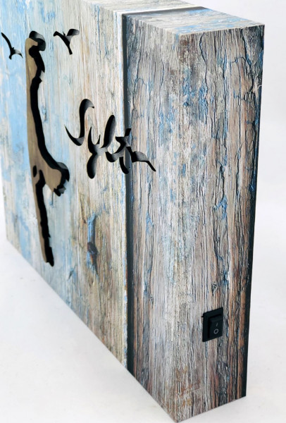 Holz-Lichtbild Insel Sylt (Lichtbild, Shabby, 3-D, Insel Sylt)