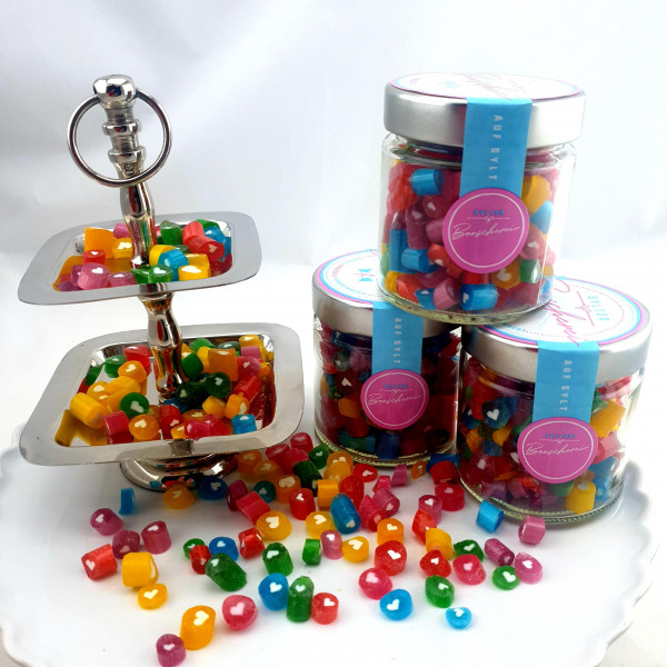 Handgemachte Sylter Bonbons Herzchen-Mischung 150 gr.: verschiedene Geschmäcker ; süß,sauer