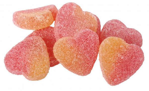 Yummi extra saure Pfirsichherzen Fruchtgummi