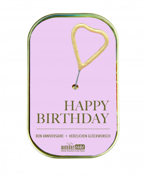 Wondercake Happy Birthday, rosa Rührkuchen m.Vollmilchschokolade
