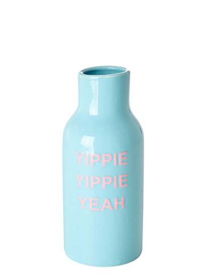 Keramik Vase Yeah blau , Firma Rice
