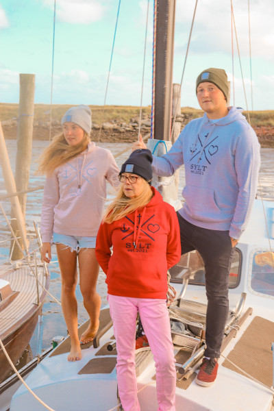 Damen-Hoodies Glaube-Liebe-Sylt-Hoffnung, Red