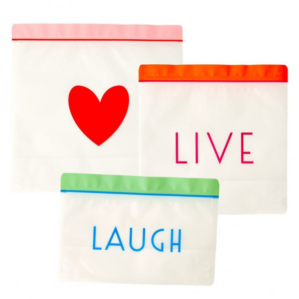 Ziplock Beutel wiederverschliessbar, Live,Love,Laugh, Firma Rice