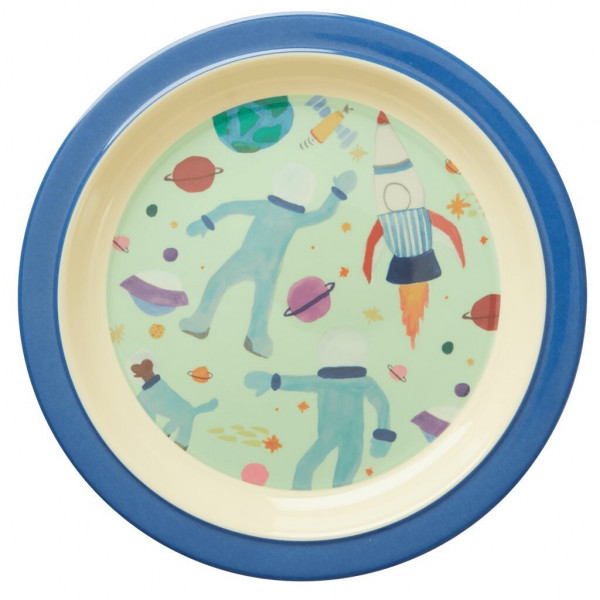 Melamin Kinderteller Weltraum, rund, Firma Rice