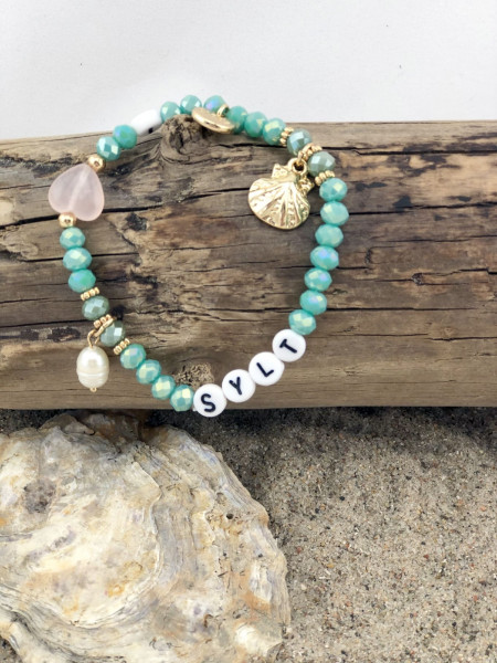 Armbänder türkis mit Sylt (Schmuck, Geschmeide, Dekoration, Sylt, Modeschmuck)