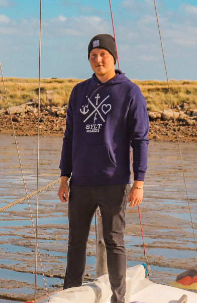 Herren-Hoodies Glaube-Liebe-Sylt-Hoffnung , Navy Blue