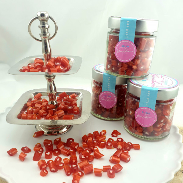 Handgemachte Sylter Bonbons Cola-Herzen 150 gr. süß,sauer (Bonschen)