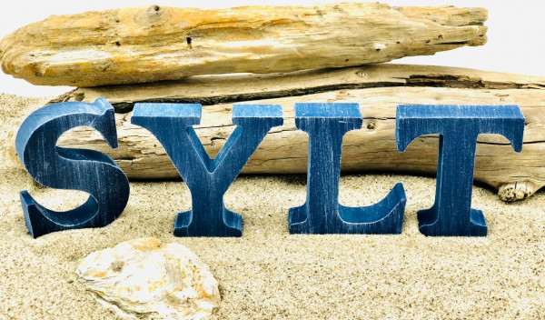 Holzbuchstaben Sylt, Blau (Dekoration Dekobuchstaben Sylt Urlaub Natur)