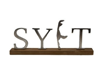 Metallbuchstaben "SYLT" mit Inselreliev, 27,5 cm x 14 cm (Dekoration, Bad, Küche, Appartement)