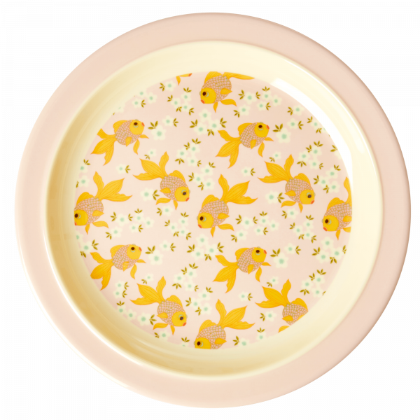 Melamin Kinderteller Goldfisch, rund, Firma Rice