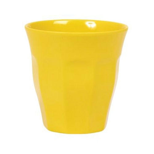 Melamin-Becher gelb, 9 cm x 9 cm, Firma Rice