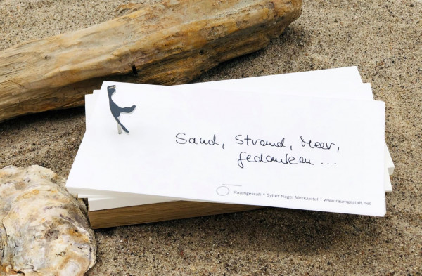 Sylter Nagel Merkzettel Sand, Strand, Meer, Gedanken....(Notizzettel, Notizblock, Notizen, Schreibbl
