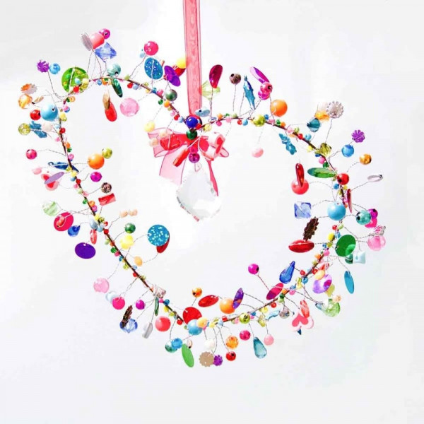 Funkelherz, bunt (Dekoration, Schmuck, Küche, Garten, Herz)
