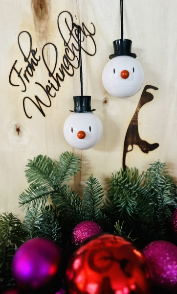 Hoptimist Snowman Ornament 2 Stk. White, (Wackeltiere,Gute Laune)