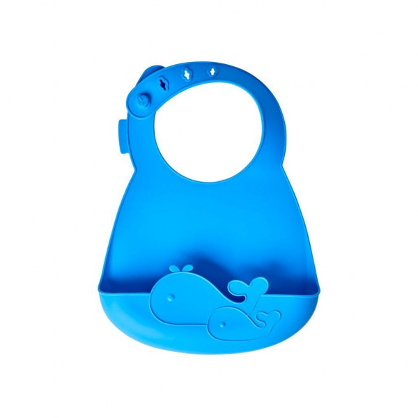 Silikon Babylätzchen Wal blau, Firma Rice