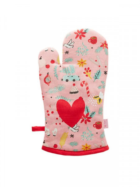 Ofenhandschuh Weihnachten rosa, Firma Rice