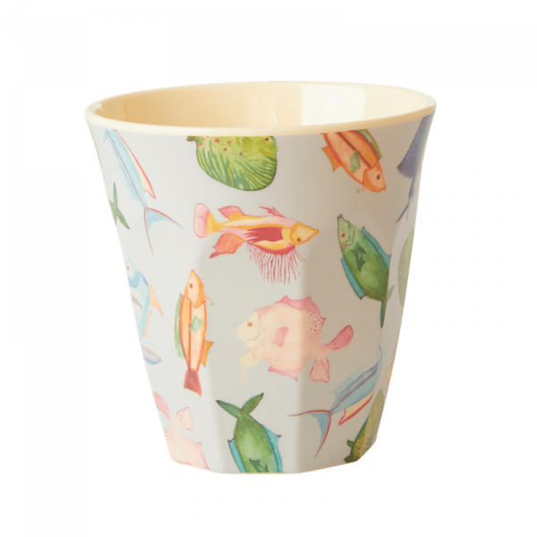 Melamin-Becher Fische, 9 cm x 9 cm, Firma Rice
