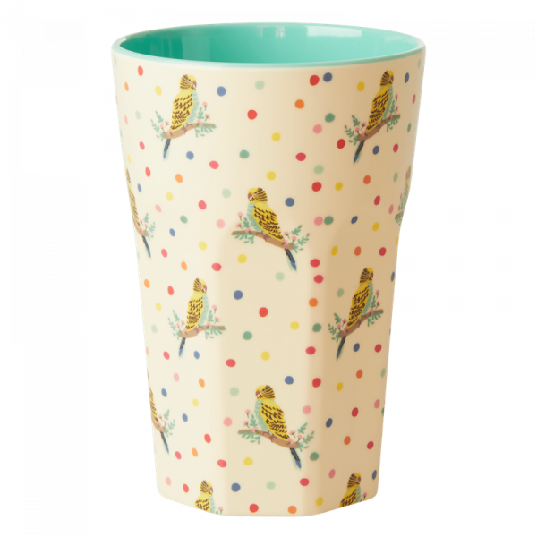 Melamin-Becher Wellensittich, 13 cm x 9 cm, Firma Rice