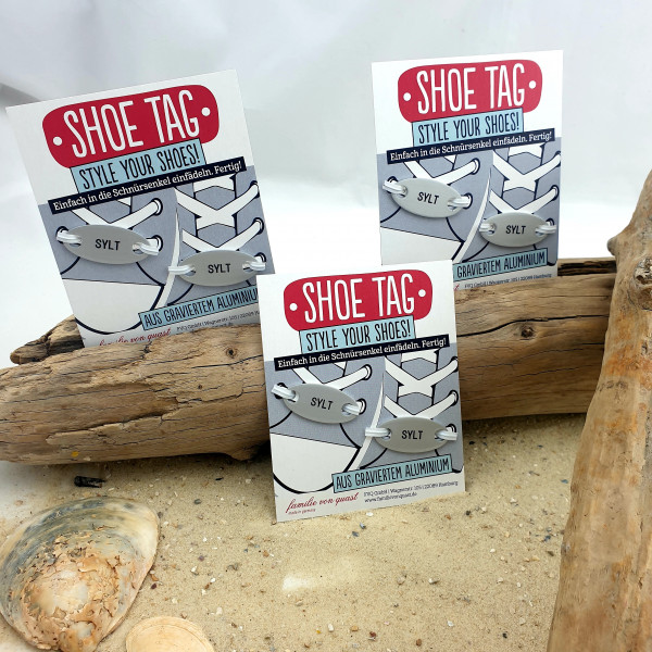 Shoe Tag, Style Your Shoes, 2 x Sylt-Schriftzug (Schnürsenkel,Cool,Schuh Charms)