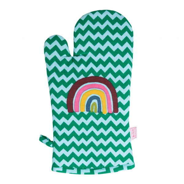 Ofenhandschuh Zig Zag Regenbogen grün, Firma Rice