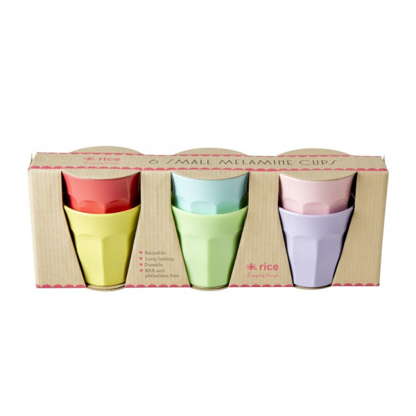 Melamin-Becher-Set klein "Yippie Yippie Yeah", 7,5 cm x 7,5 cm, Firma Rice