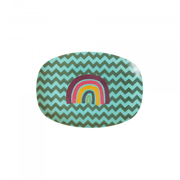 Melamin Servierplatte Zig Zag Regenbogen , Firma Rice