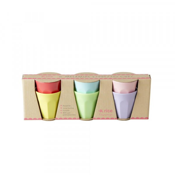 Melamin-Espressobecher-Set "Yippie Yippie Yeah", 6 cm x 6 cm, Firma Rice